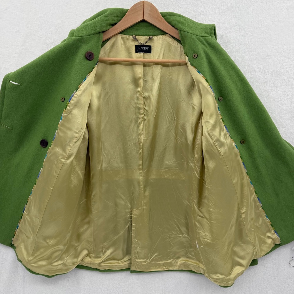 Vintage J. Crew Women's Pea Coat‎ Green XSmall Heritage Prep Wool Old Money - Picture 7 of 11